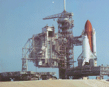 shuttle on pad in daytime